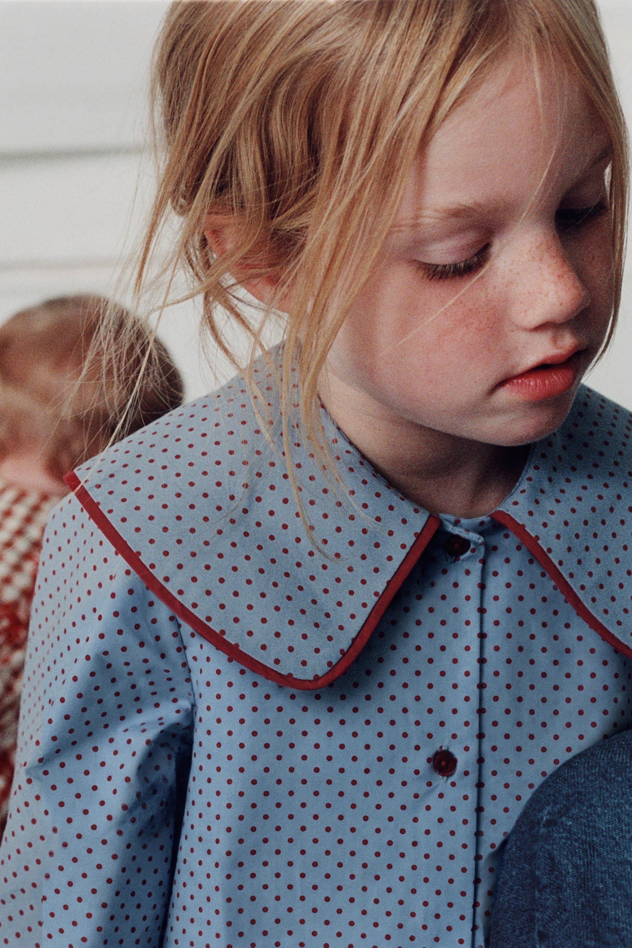 POLKA DOT PETER PAN COLLAR SHIRT